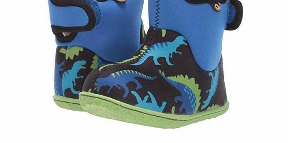 NEW BOGS boys‚Äô baby dino waterproof boots w/ handles in electric blue/multi - Picture 5 of 7